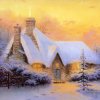 4-christmas-tree-cottage-thomas-kinkade-snowing